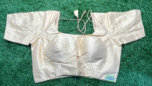Gold : cream colour plain blouse back hooks 🪝