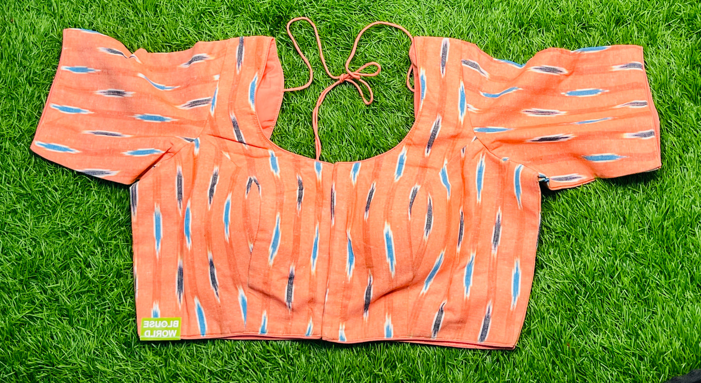 Cotton print peach color blouse