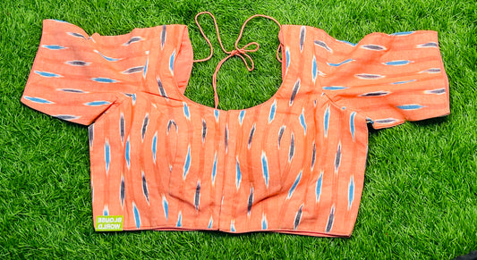 Cotton print peach color blouse