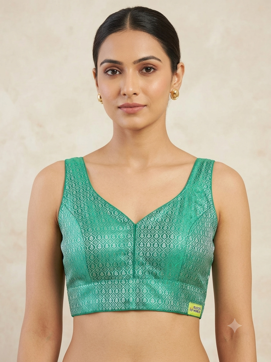 Sleeveless banaras blouse(inside hands available)