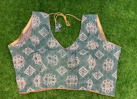 Mint colour sleeveless blouse