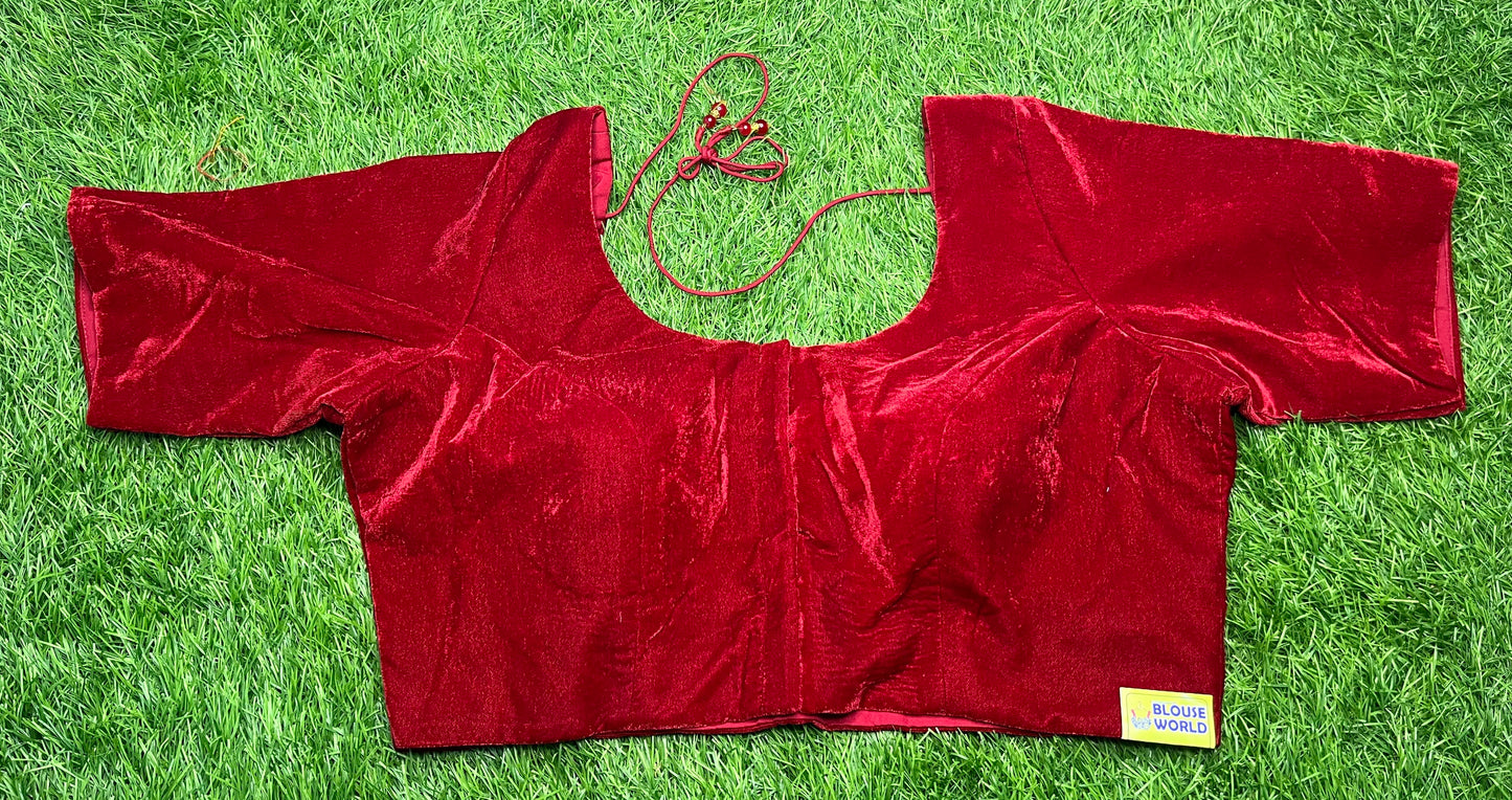 Blood 🩸 red plain velvet blouse 👚