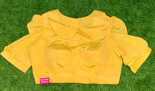 🥭 yellow mango colour Sita Raman blouse with collar