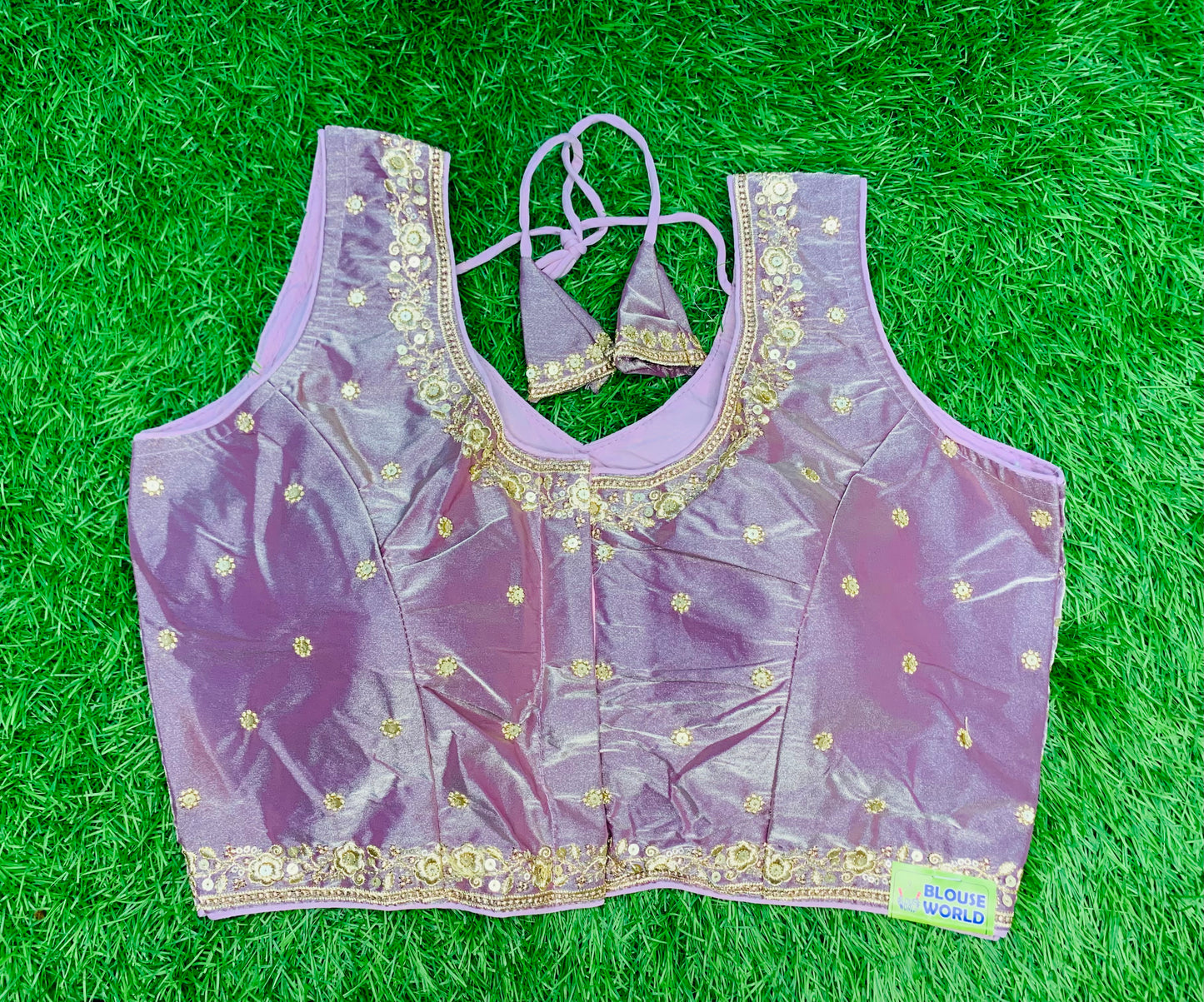 Lavender colour designer blouse with hands