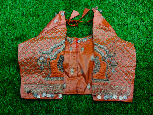 Orange tissue coin 🪙 work 👚 blouse