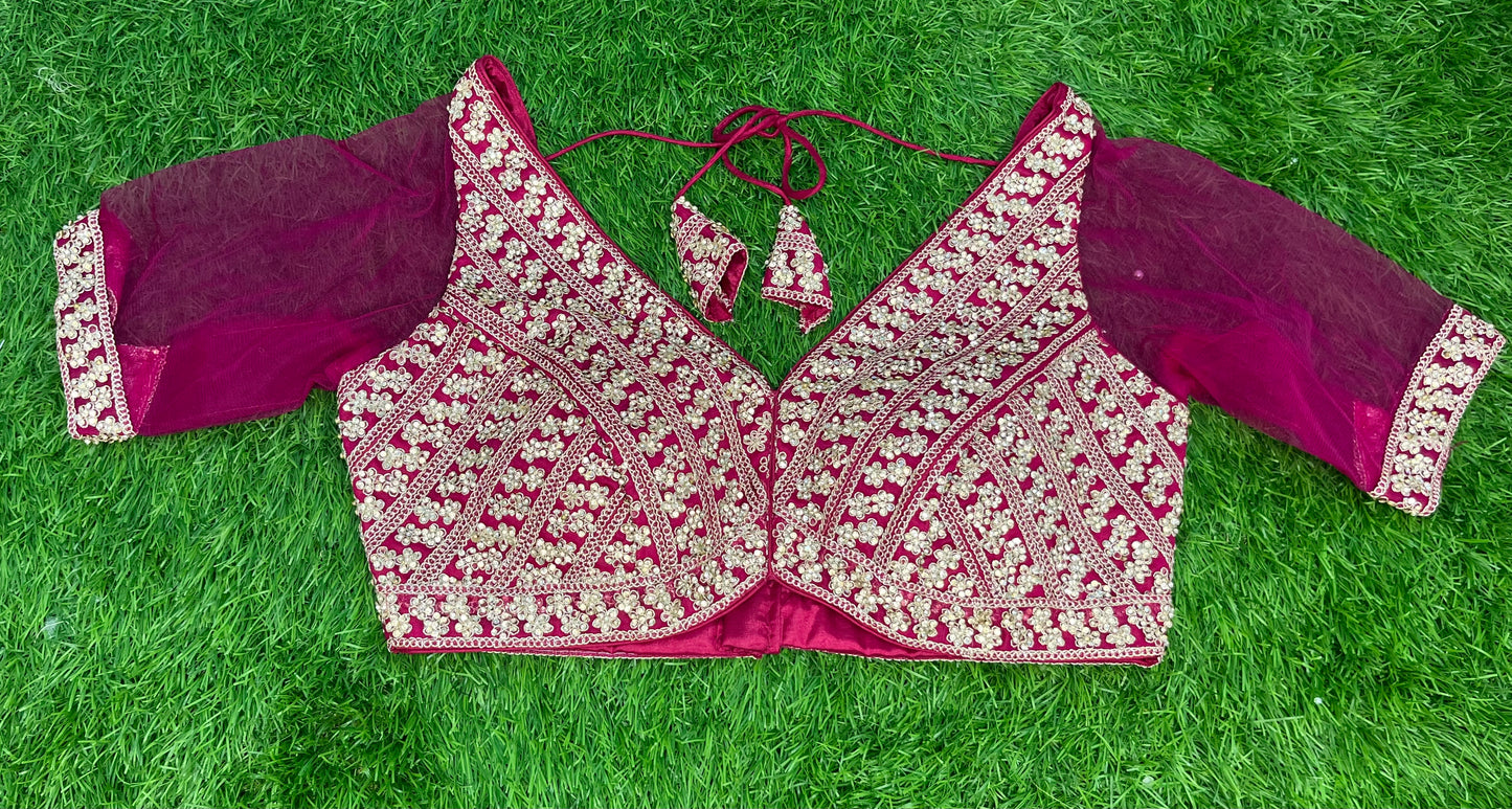 Magenta pink bridal blouse