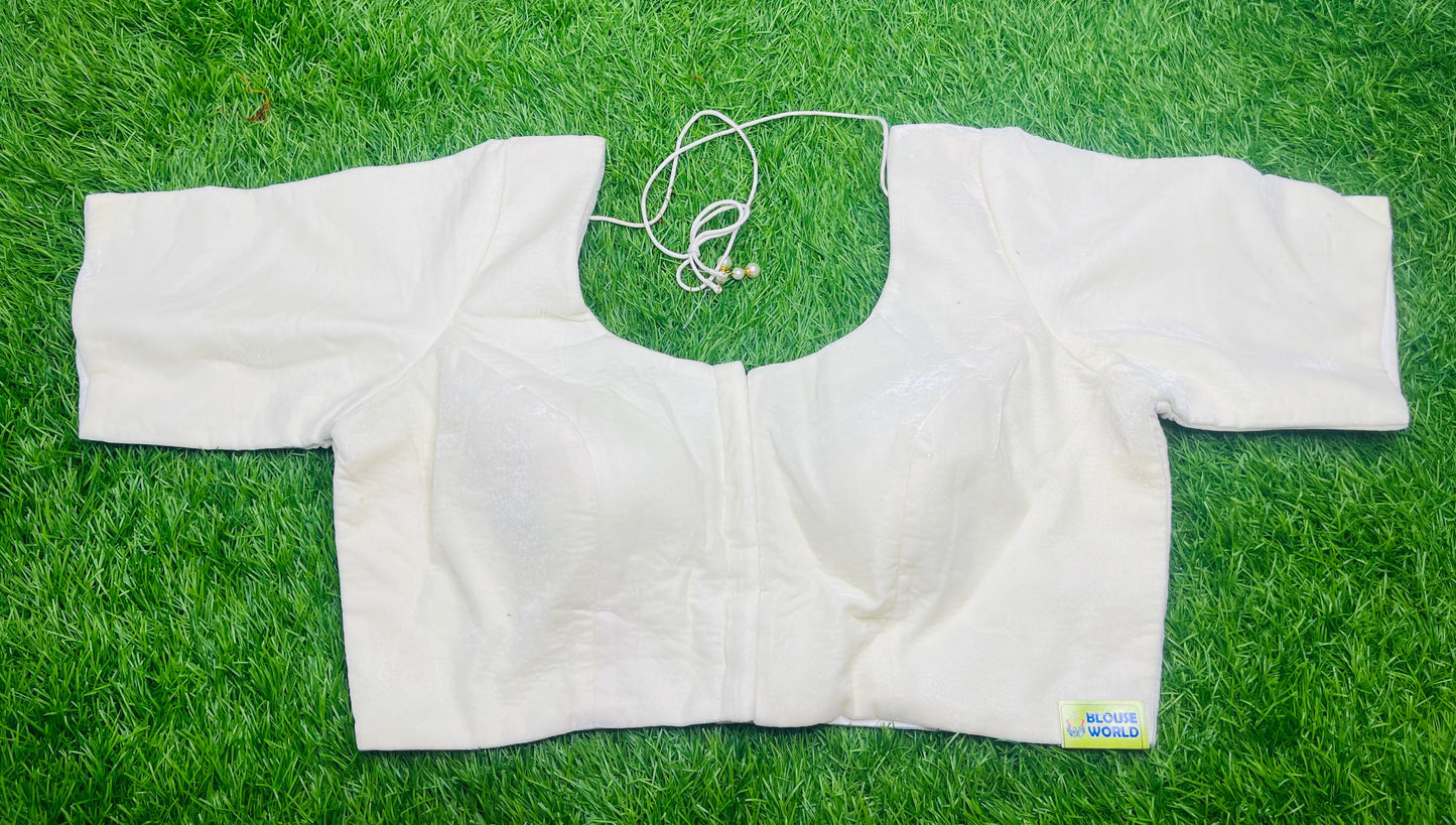 Plain velvet blouse white colour with hands