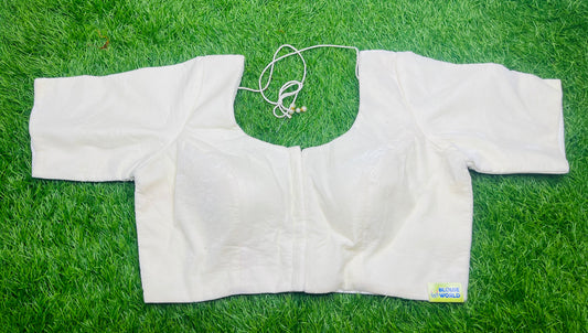 Plain velvet blouse white colour with hands