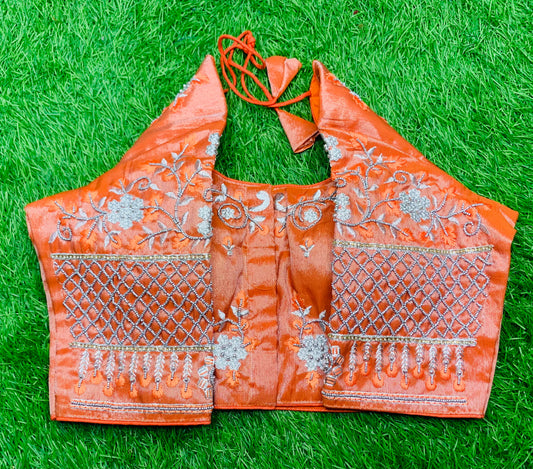 Orange 🍊 tissue thread 🧵 work blouse 👚