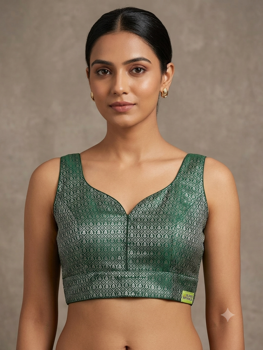 Sleeveless banaras blouse(inside hands available)