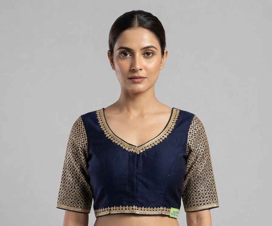 Navy blue embroidery work Blouse 👚