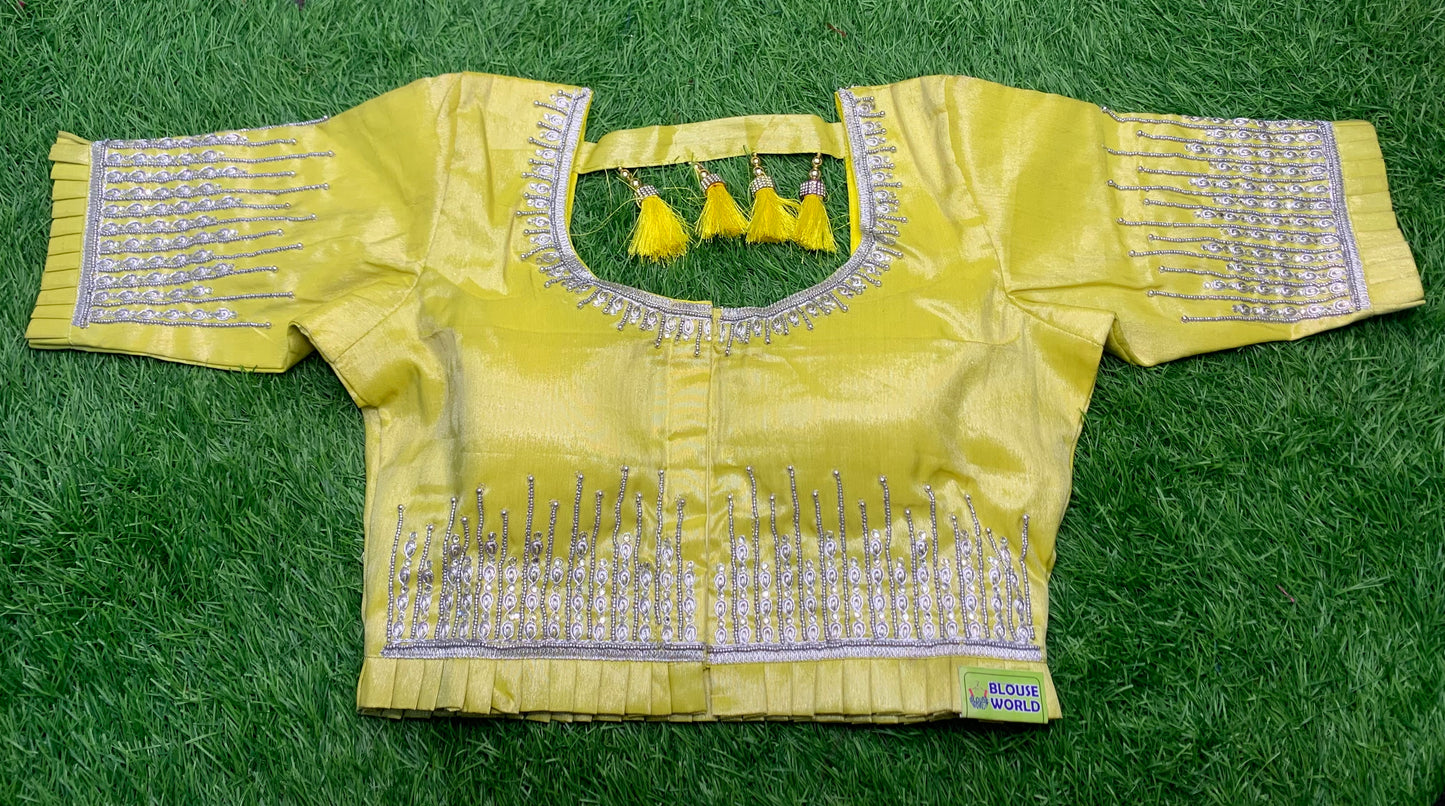 Yellow colour hand work blouse 👚