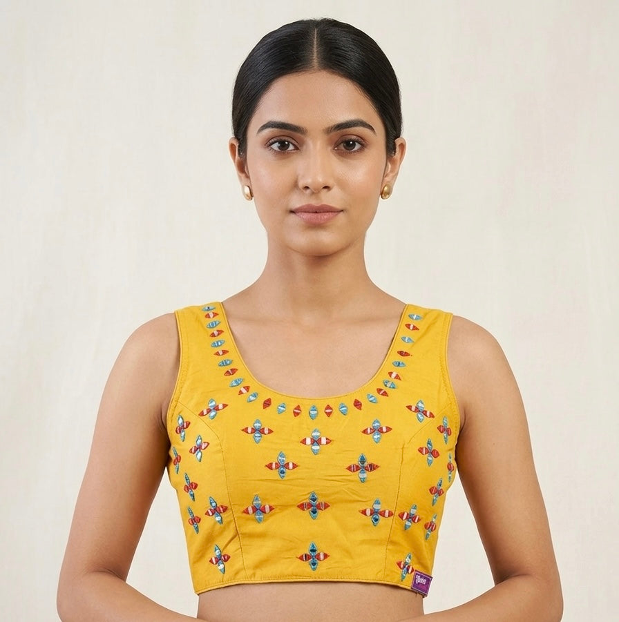 Navratri mirror work with hands blouse
