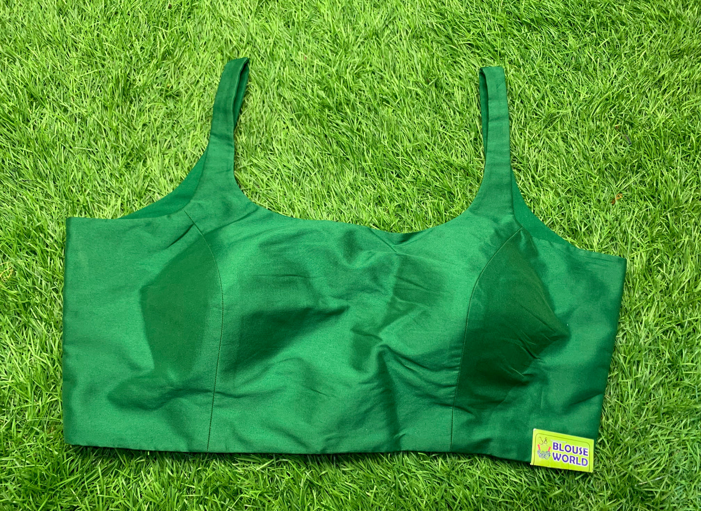 Bottle green spaghetti blouse 👚