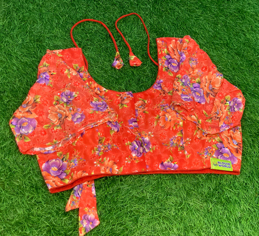 Red designer fancy blouse