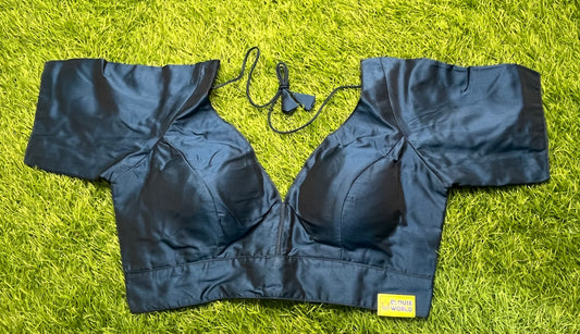 Navy blue / Rama blue v neck blouse elbow hands