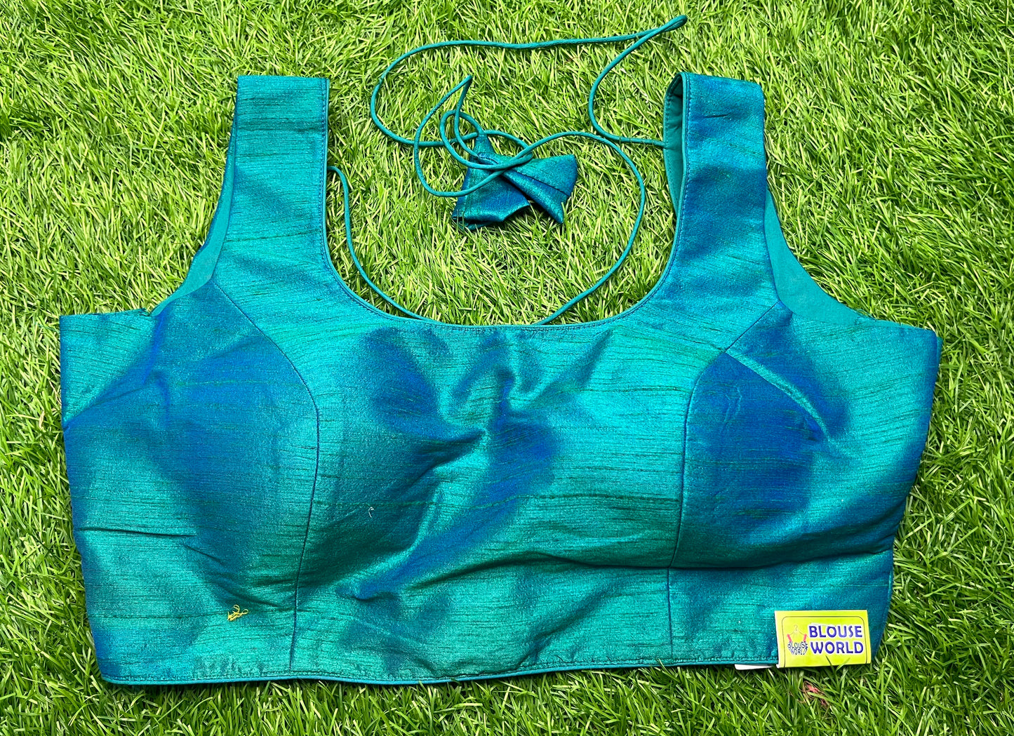 Blue dual shade inside hands available plain blouse 👚