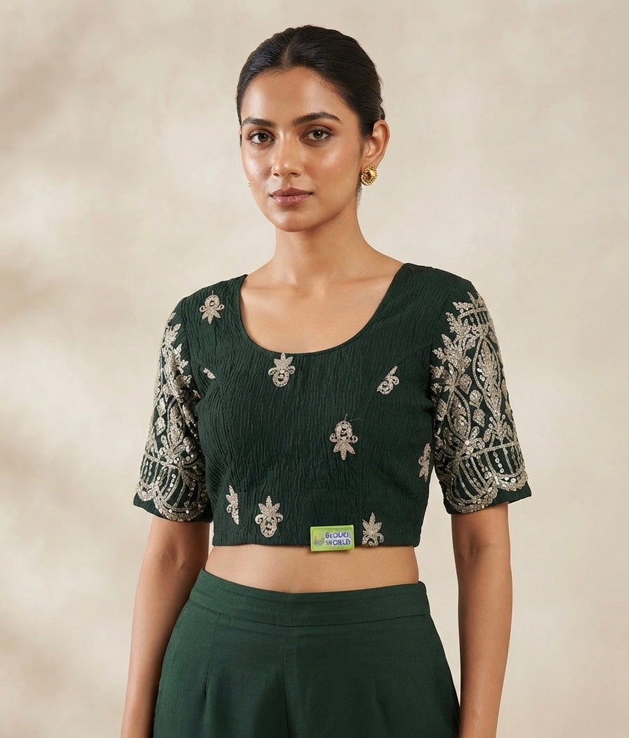 Tithed hands work stretchable Blouse 👚 (2xl size