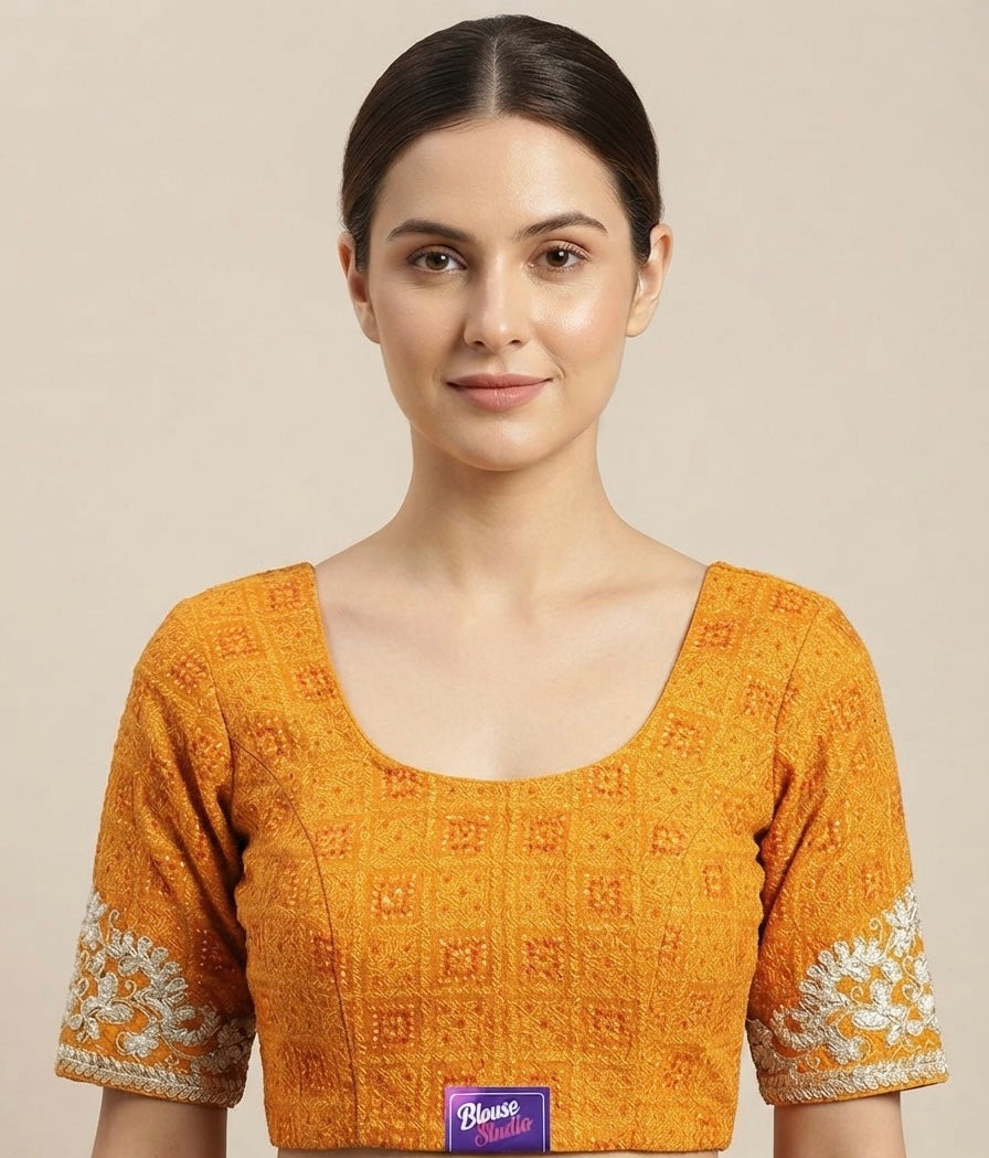 Silver hands work stretchable Blouse 👚 (2xl size
