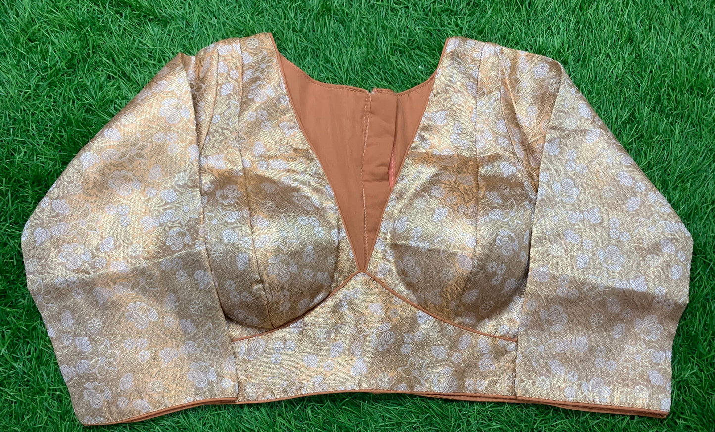 Rust colour dual shade V neck blouse 👚