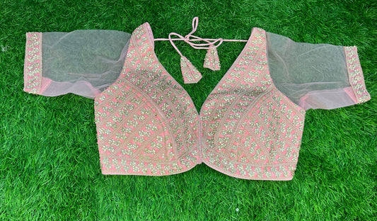 Peach stonework blouse