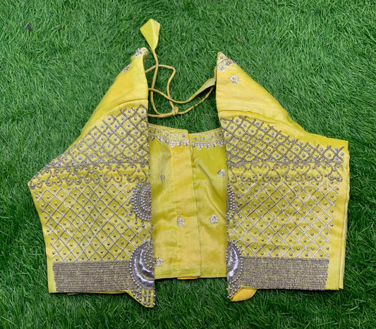 Lemon 🍋 yellow small Moti work blouse