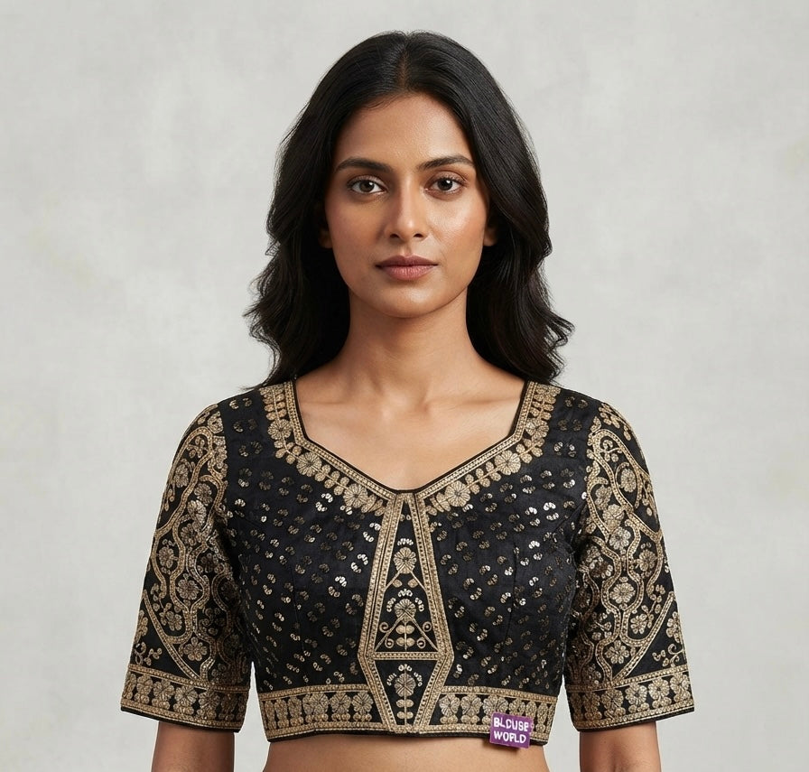 Black designer blouse