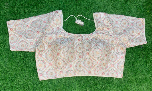 Thread work front hooks blouse