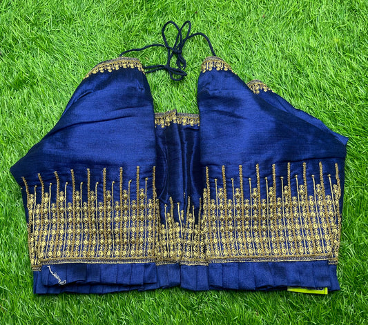 Navy blue simple hand work blouse 👚