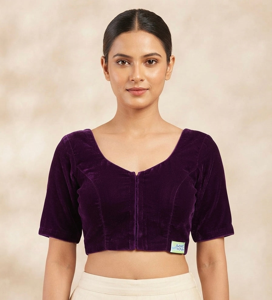 Velvet plain Blouse 👚( 34 to 42 size