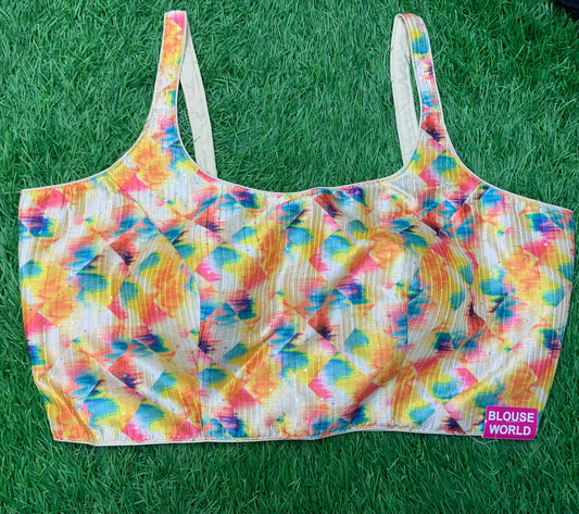 Rainbow colours sleeveless blouse