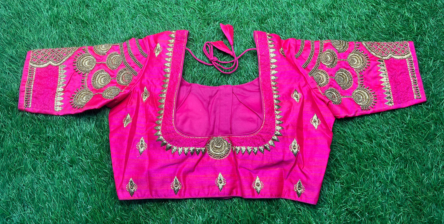Rani 🫅 pink heavy hand work blouse