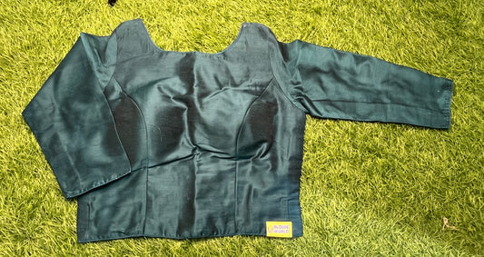 Rama blue high neck blouse plain