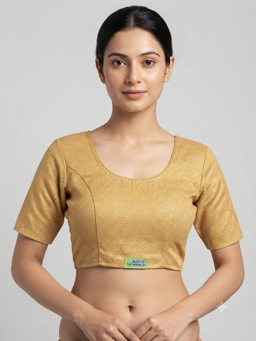 Golden stretchable Blouse 👚(2xl size