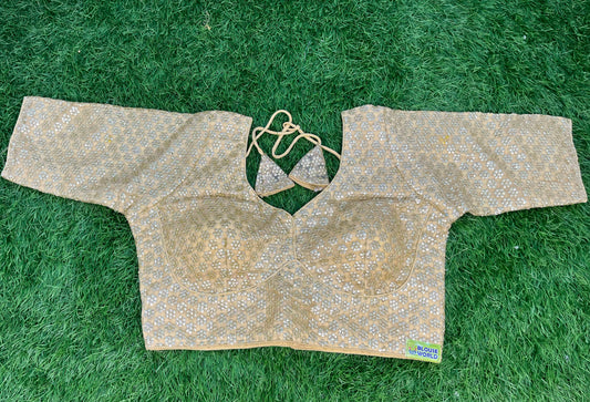 Golden party wear blouse with hands