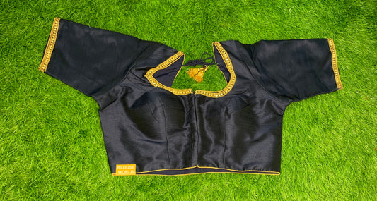 Dark navy embroidery blouse