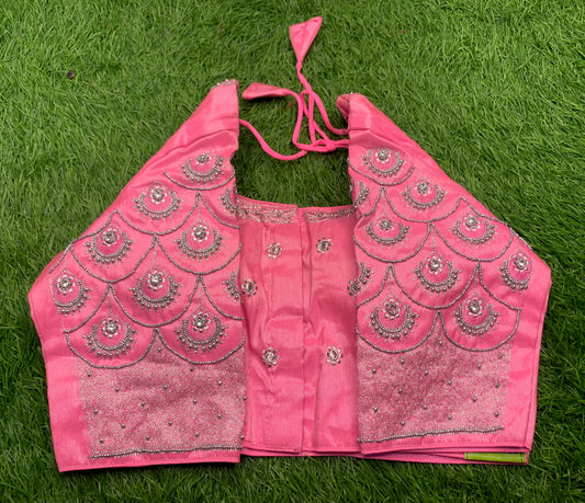 Baby pink designer blouse 👚