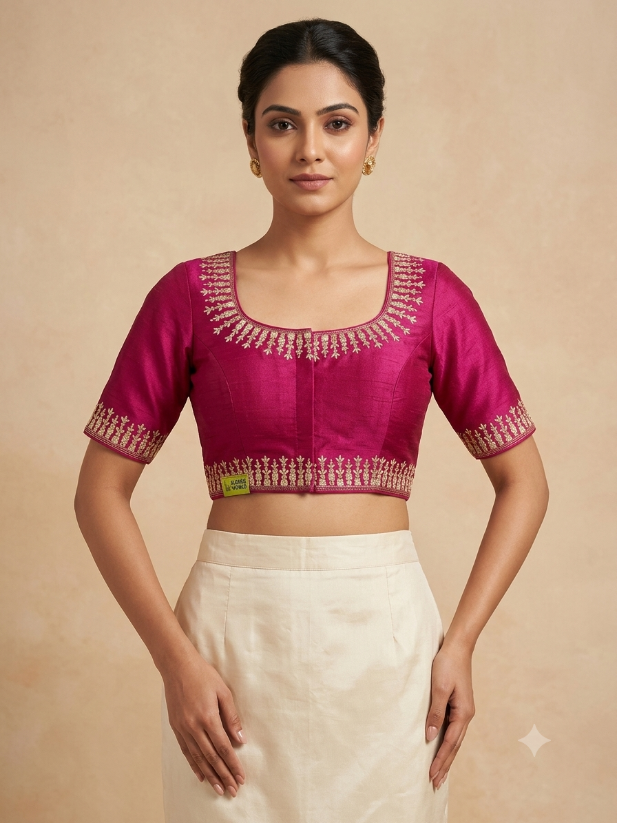 Embroidery rose gold zari blouse