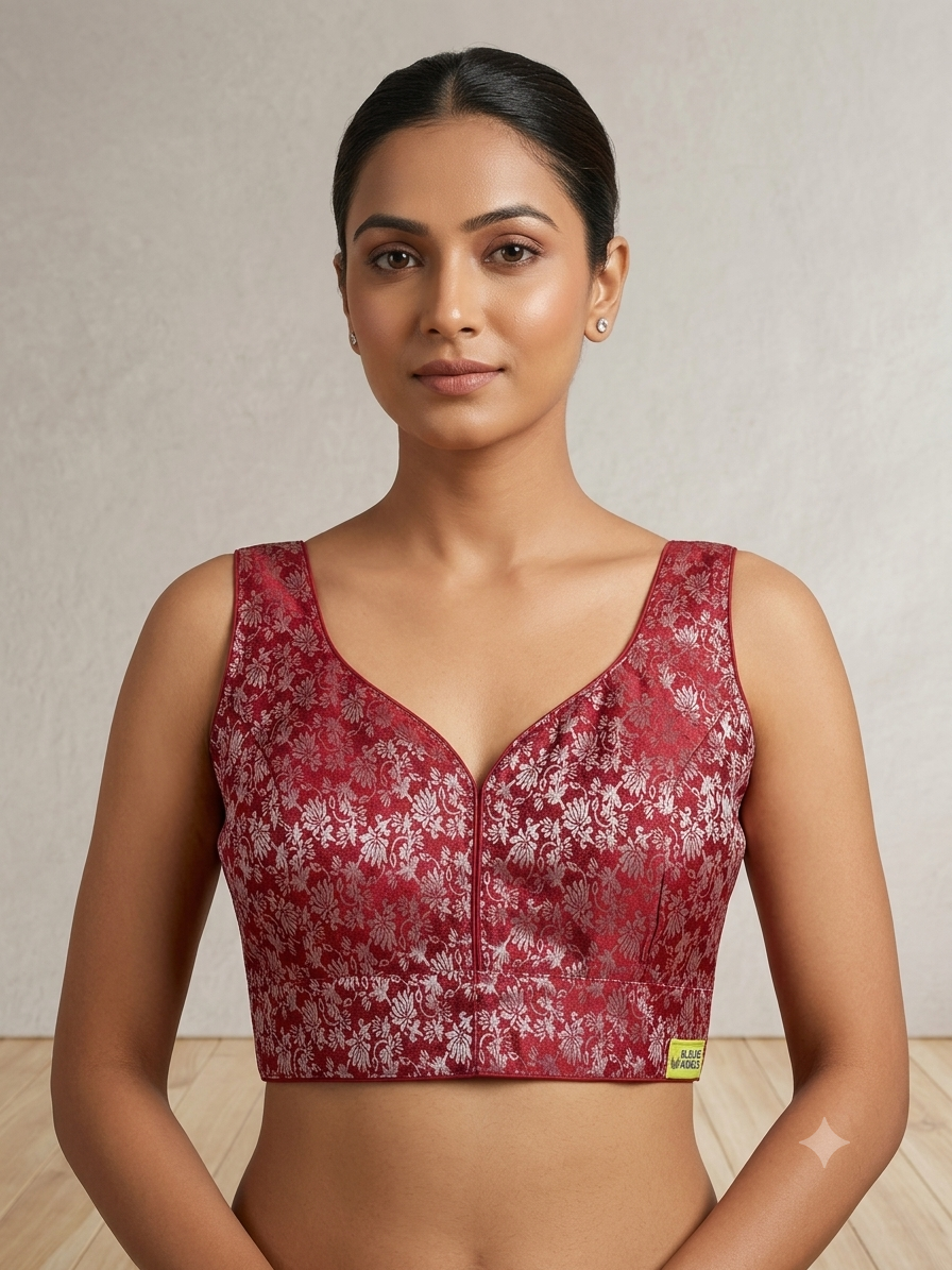 Sleeveless banaras blouse(inside hands available)