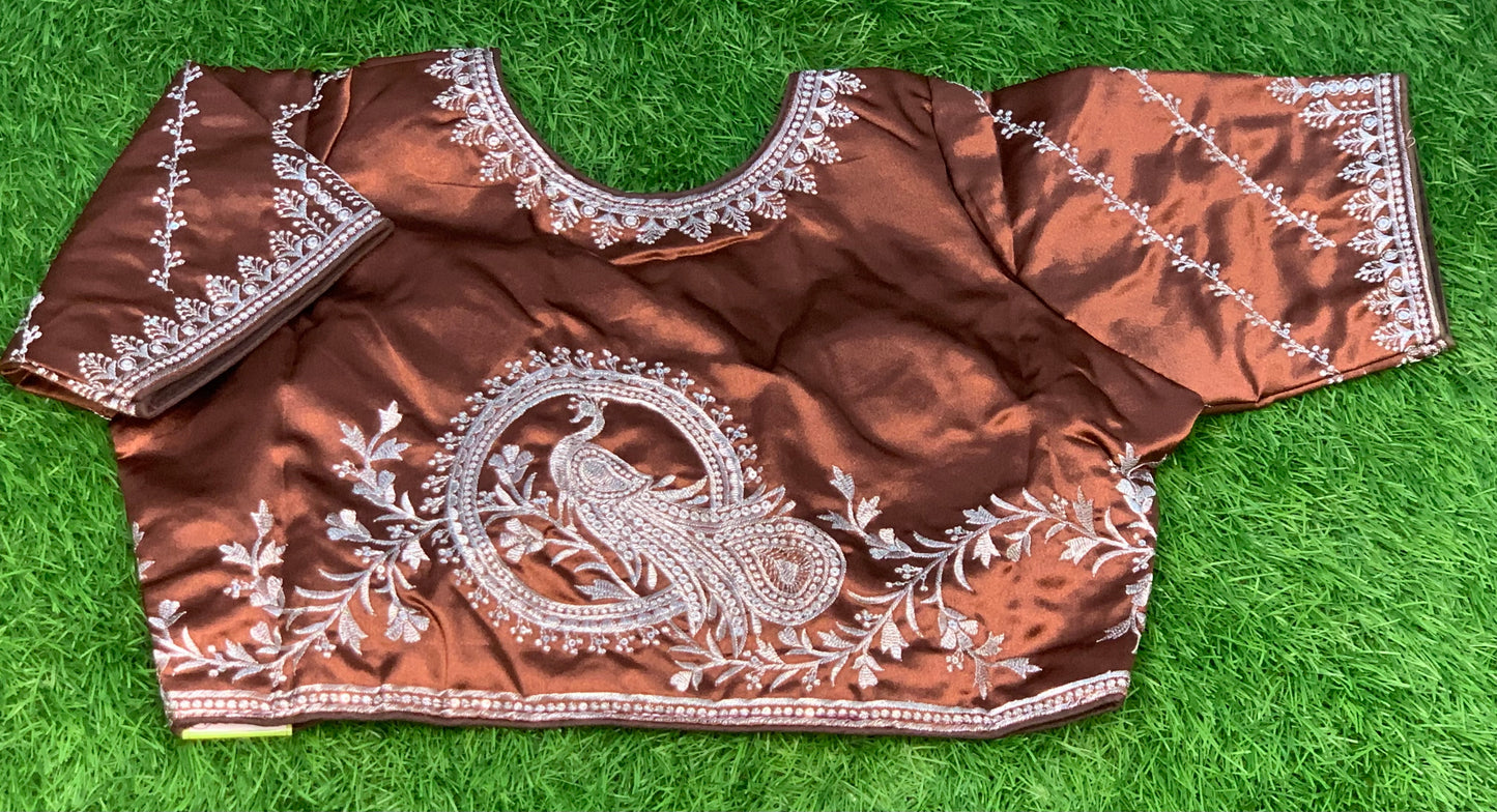 Brown fancy designer blouse