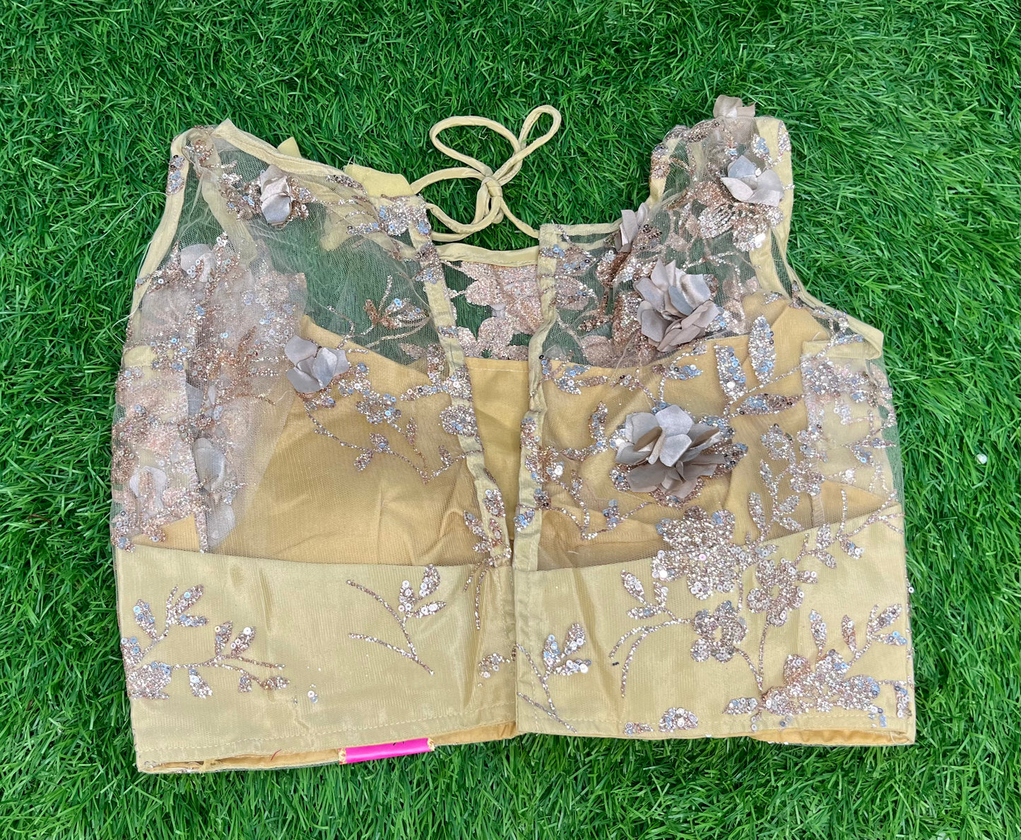 Butterfly net work blouse with hands