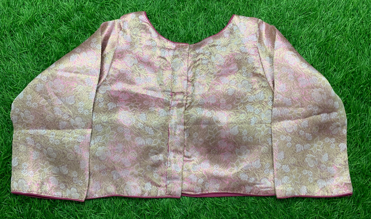 Magenta pink dual shade v neck designer blouse 👚