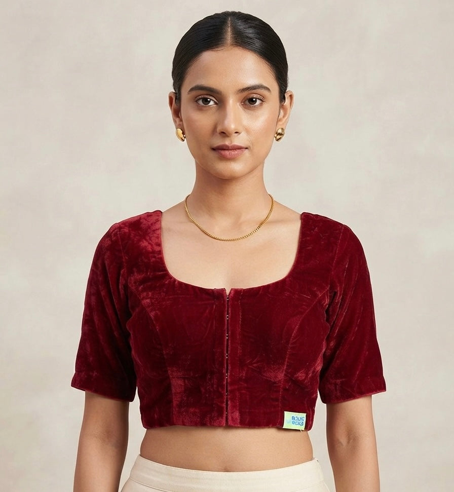 Velvet plain Blouse 👚( 34 to 42 size