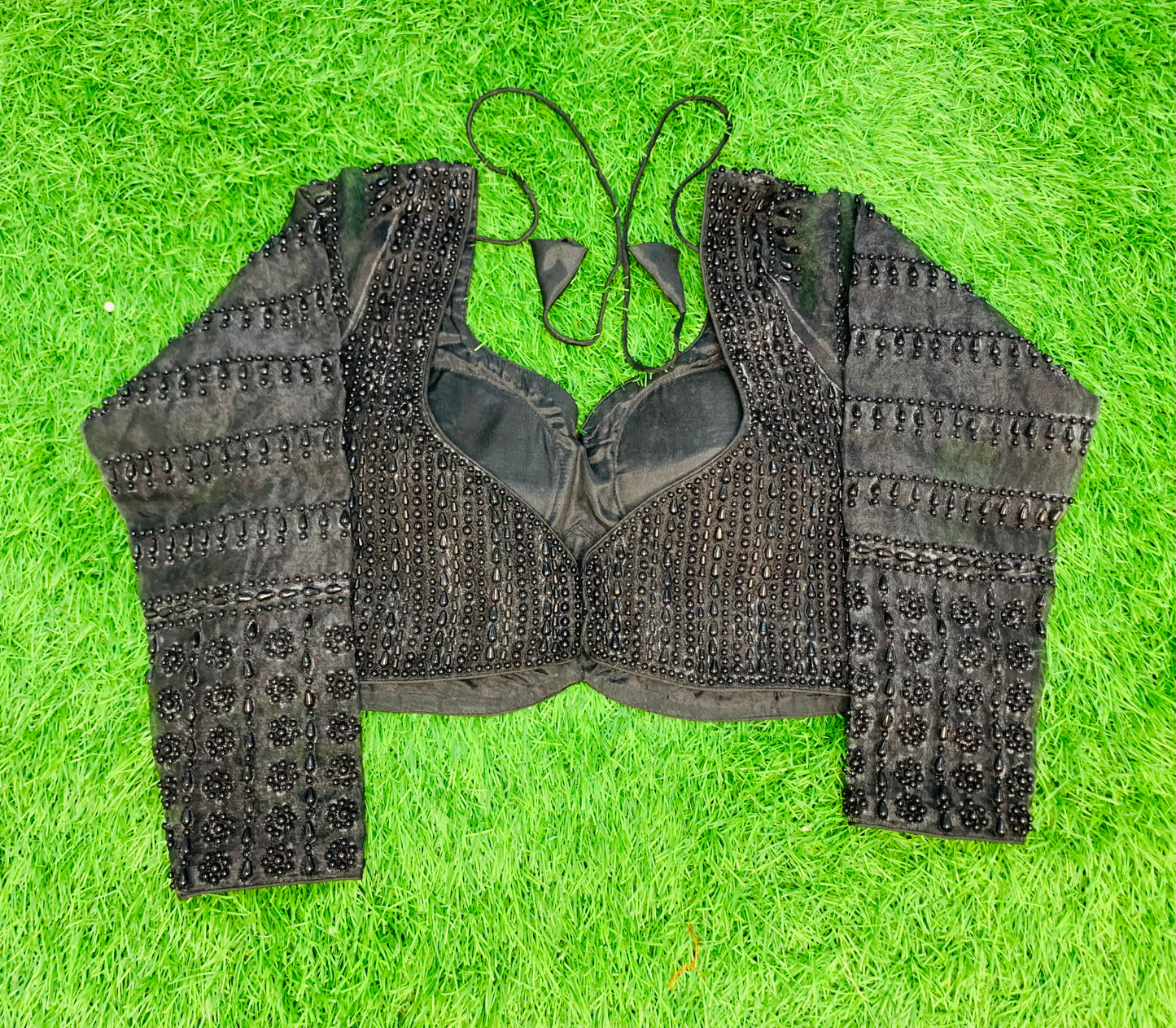 Pearl net hand work full hands blouse