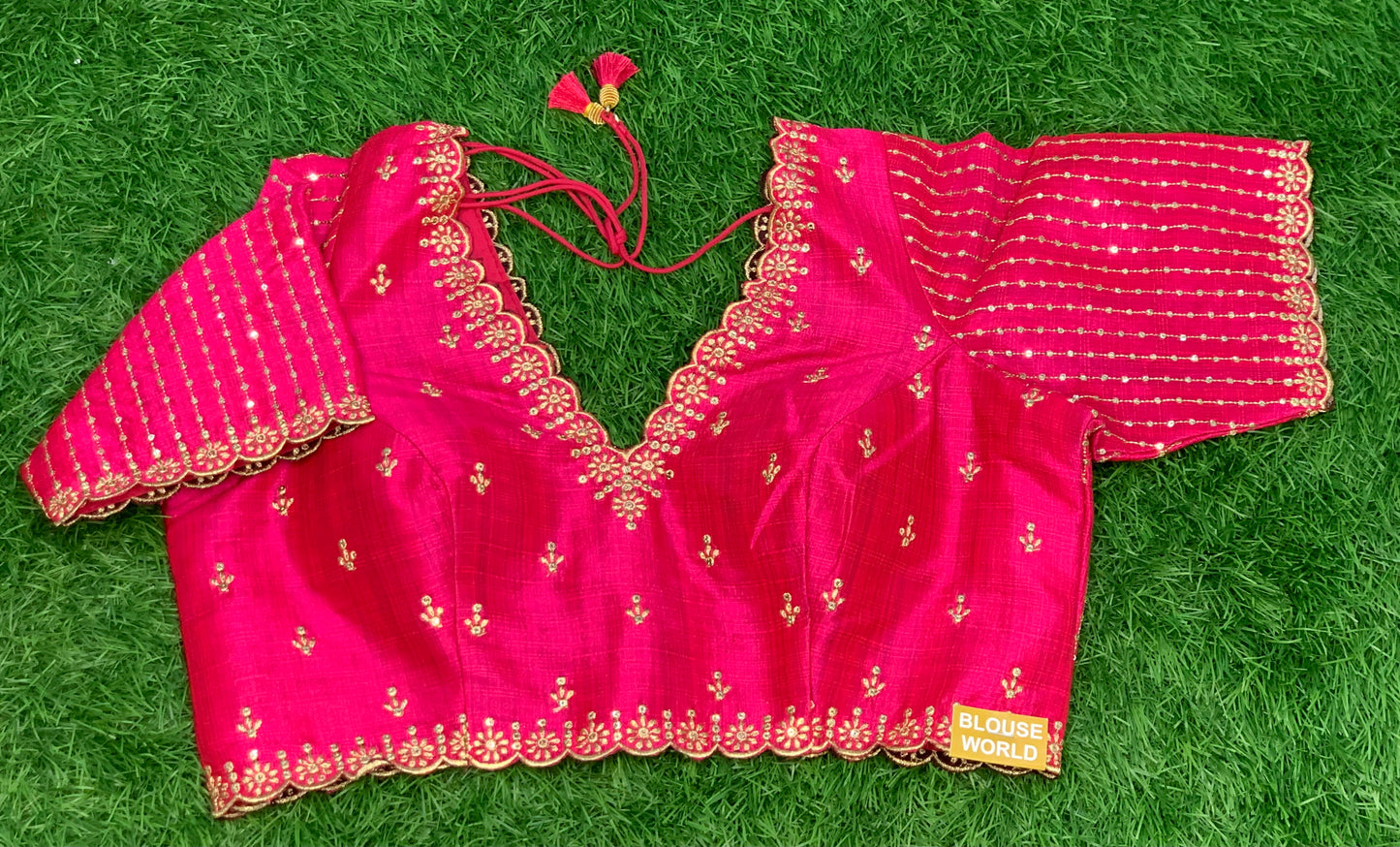 Hot pink fancy embroidery blouse