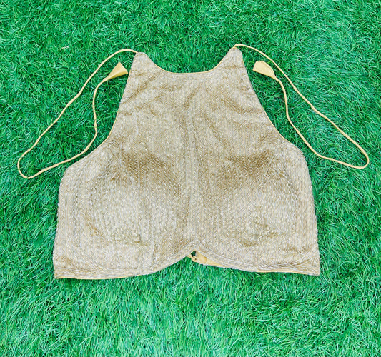 Halter neck gold blouse