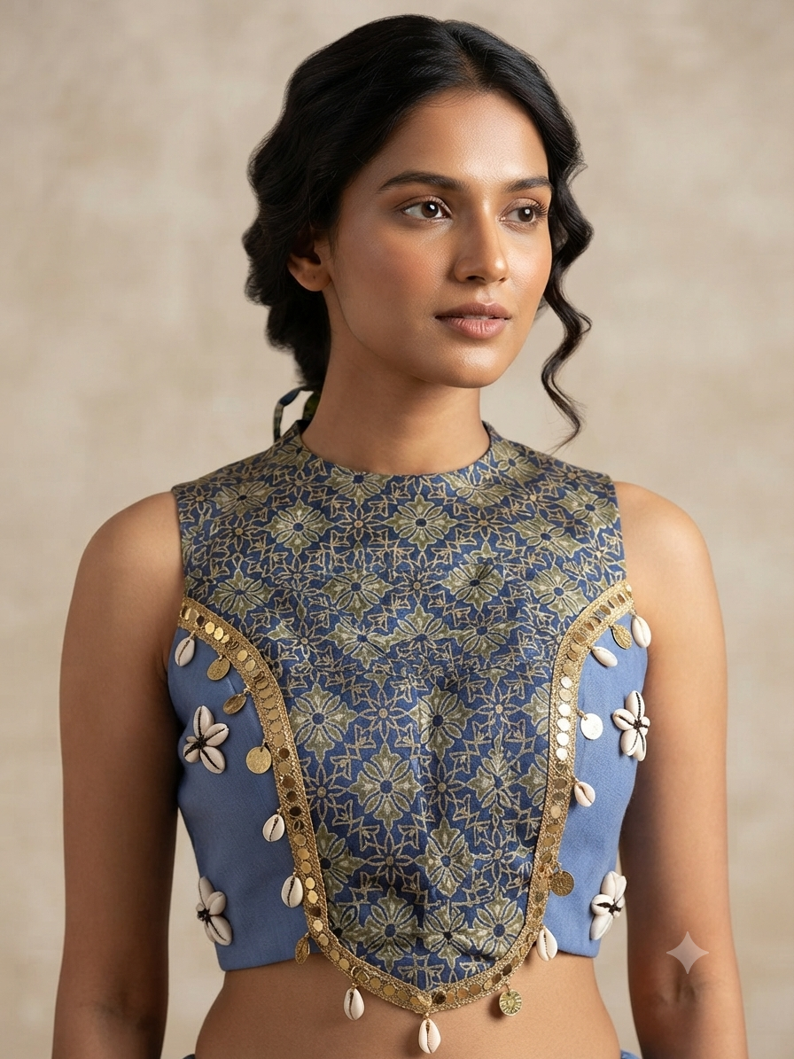 Navratri dandiya 🥢 sleeveless backless blouse 👚