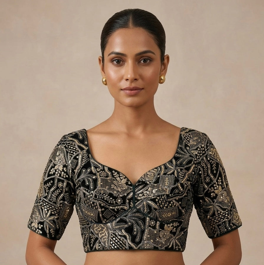 Designer fancy velvet blouse