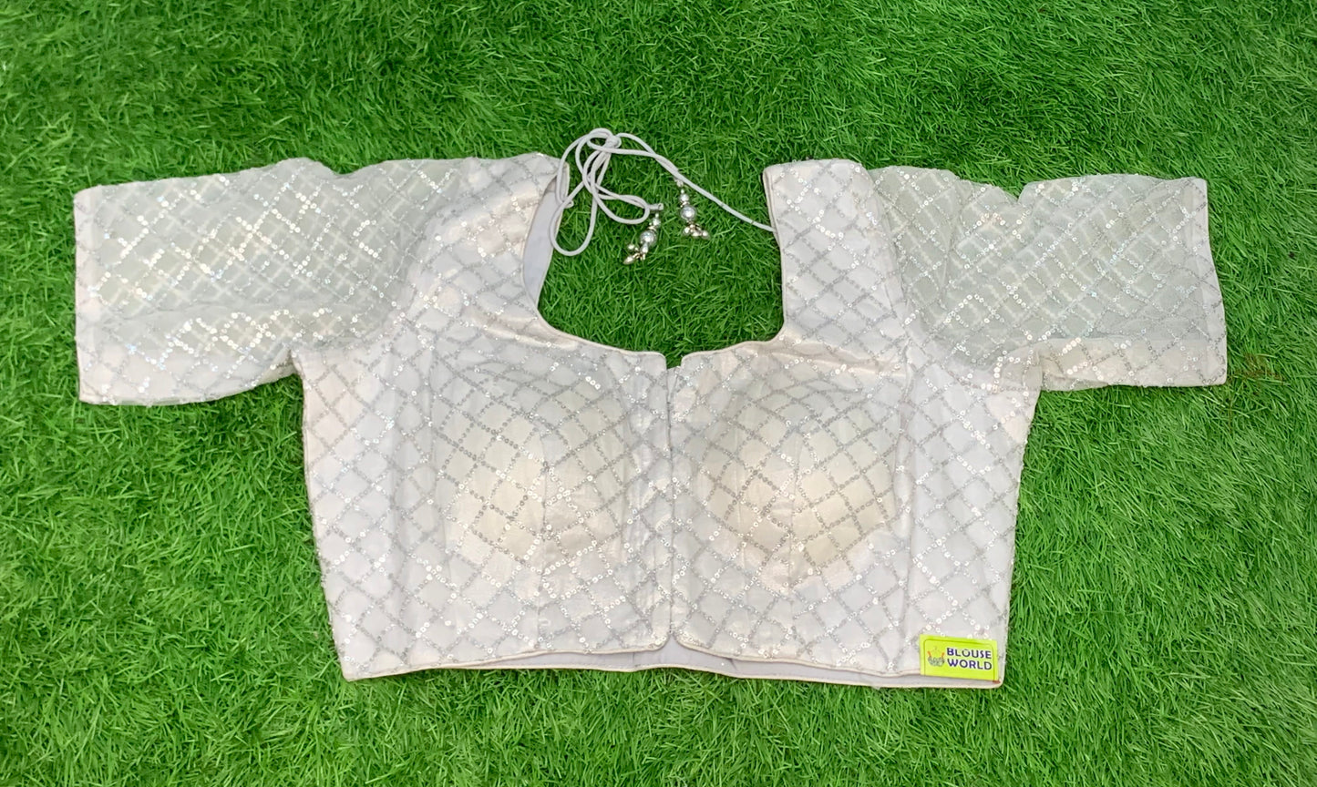 Grey silver blouse with hands