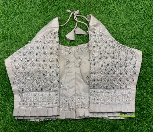 Pure silver heavy maggam blouse 👚